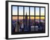 Window View - Landscape with the Empire State Building and the 1 WTC - Manhattan - NYC-Philippe Hugonnard-Framed Photographic Print