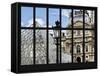 Window View - Louvre Museum Building and Glass Pyramids - Paris - France - Europe-Philippe Hugonnard-Framed Stretched Canvas