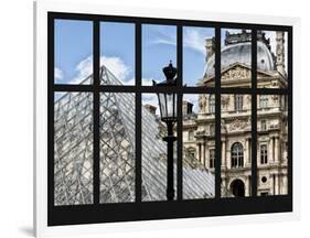 Window View - Louvre Museum Building and Glass Pyramids - Paris - France - Europe-Philippe Hugonnard-Framed Photographic Print