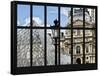 Window View - Louvre Museum Building and Glass Pyramids - Paris - France - Europe-Philippe Hugonnard-Framed Stretched Canvas