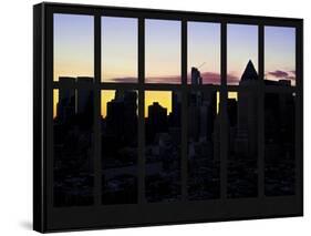 Window View - Manhattan Cityscape at Sunlight - Midtown Manhattan - NYC - New York City-Philippe Hugonnard-Framed Stretched Canvas