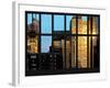 Window View - Manhattan Skyscrapers at Sunset - Times Square - New York City-Philippe Hugonnard-Framed Photographic Print