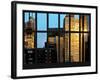 Window View - Manhattan Skyscrapers at Sunset - Times Square - New York City-Philippe Hugonnard-Framed Photographic Print