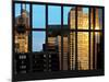 Window View - Manhattan Skyscrapers at Sunset - Times Square - New York City-Philippe Hugonnard-Mounted Photographic Print