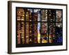 Window View - Manhattan Skyscrapers by Night - Times Square and 42nd Street - Manhattan - NYC-Philippe Hugonnard-Framed Photographic Print