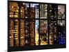 Window View - Manhattan Skyscrapers by Night - Times Square and 42nd Street - Manhattan - NYC-Philippe Hugonnard-Mounted Photographic Print