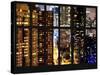 Window View - Manhattan Skyscrapers by Night - Times Square and 42nd Street - Manhattan - NYC-Philippe Hugonnard-Stretched Canvas