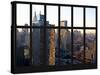 Window View - Manhattan with Empire State Building and New Yorker Hotel at Sunrise - New York City-Philippe Hugonnard-Stretched Canvas