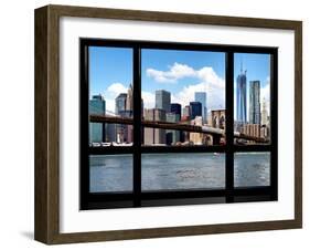 Window View, Manhattan with One World Trade Center (1WTC) and the Brooklyn Bridge, New York-Philippe Hugonnard-Framed Premium Photographic Print