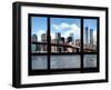Window View, Manhattan with One World Trade Center (1WTC) and the Brooklyn Bridge, New York-Philippe Hugonnard-Framed Premium Photographic Print