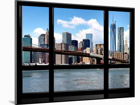 Window View, Manhattan with One World Trade Center (1WTC) and the Brooklyn Bridge, New York-Philippe Hugonnard-Mounted Premium Photographic Print
