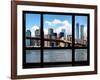 Window View, Manhattan with One World Trade Center (1WTC) and the Brooklyn Bridge, New York-Philippe Hugonnard-Framed Photographic Print
