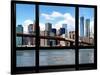 Window View, Manhattan with One World Trade Center (1WTC) and the Brooklyn Bridge, New York-Philippe Hugonnard-Stretched Canvas