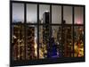 Window View - Manhattan with View of Times Square and 42nd Street by Foggy Night - Manhattan - NYC-Philippe Hugonnard-Mounted Photographic Print