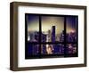 Window View, Misty View, Times Square and the New Yorker Hotel Views, Manhattan, New York-Philippe Hugonnard-Framed Photographic Print