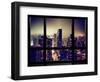 Window View, Misty View, Times Square and the New Yorker Hotel Views, Manhattan, New York-Philippe Hugonnard-Framed Photographic Print