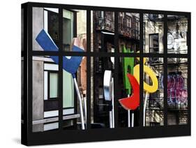 Window View - Modern Sculpture in a Courtyard Building - Downtown Manhattan - New York City-Philippe Hugonnard-Stretched Canvas