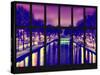 Window View - Night View of the Canal Saint Martin - Paris - France - Europe-Philippe Hugonnard-Stretched Canvas
