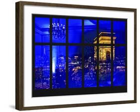 Window View - Night View of the Place de l'Etoile with the Arc de Triomphe - Paris - France-Philippe Hugonnard-Framed Photographic Print