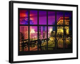 Window View - Night View of the Place de l'Etoile with the Arc de Triomphe - Paris - France-Philippe Hugonnard-Framed Photographic Print