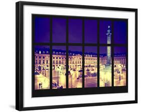 Window View - Night View of the Place Vendôme - Paris - France - Europe-Philippe Hugonnard-Framed Photographic Print