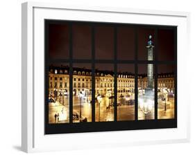 Window View - Night View of the Place Vendôme - Paris - France - Europe-Philippe Hugonnard-Framed Photographic Print