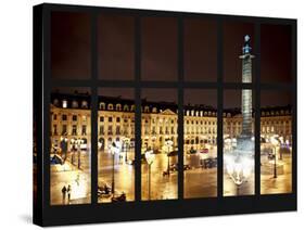 Window View - Night View of the Place Vendôme - Paris - France - Europe-Philippe Hugonnard-Stretched Canvas