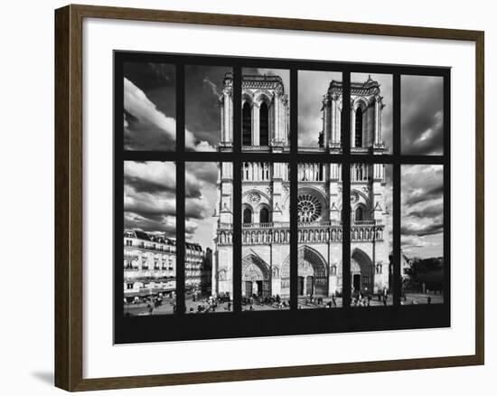 Window View - Notre Dame Cathedral - Paris - France - Europe-Philippe Hugonnard-Framed Photographic Print