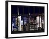 Window View - NY Cityscape by Night - Times Square - Manhattan - New York City-Philippe Hugonnard-Framed Photographic Print