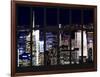 Window View - NY Cityscape by Night - Times Square - Manhattan - New York City-Philippe Hugonnard-Framed Photographic Print