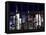 Window View - NY Cityscape by Night - Times Square - Manhattan - New York City-Philippe Hugonnard-Framed Stretched Canvas