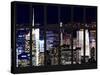 Window View - NY Cityscape by Night - Times Square - Manhattan - New York City-Philippe Hugonnard-Stretched Canvas