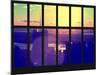 Window View - NY Skyline with Skyscrapers at Sunset - Manhattan - New York City-Philippe Hugonnard-Mounted Photographic Print