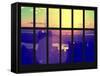 Window View - NY Skyline with Skyscrapers at Sunset - Manhattan - New York City-Philippe Hugonnard-Framed Stretched Canvas