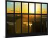 Window View - NY Skyline with Skyscrapers at Sunset - Manhattan - New York City-Philippe Hugonnard-Mounted Photographic Print