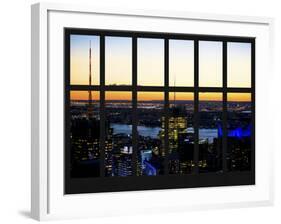 Window View - NY Skyline with Skyscrapers at Sunset - Manhattan - New York City-Philippe Hugonnard-Framed Photographic Print