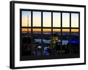 Window View - NY Skyline with Skyscrapers at Sunset - Manhattan - New York City-Philippe Hugonnard-Framed Photographic Print