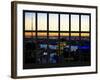 Window View - NY Skyline with Skyscrapers at Sunset - Manhattan - New York City-Philippe Hugonnard-Framed Photographic Print