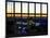 Window View - NY Skyline with Skyscrapers at Sunset - Manhattan - New York City-Philippe Hugonnard-Mounted Photographic Print