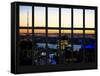 Window View - NY Skyline with Skyscrapers at Sunset - Manhattan - New York City-Philippe Hugonnard-Framed Stretched Canvas