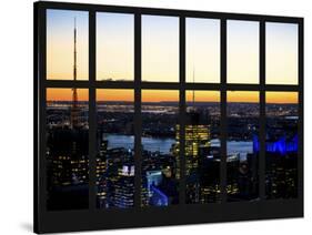 Window View - NY Skyline with Skyscrapers at Sunset - Manhattan - New York City-Philippe Hugonnard-Stretched Canvas