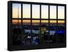 Window View - NY Skyline with Skyscrapers at Sunset - Manhattan - New York City-Philippe Hugonnard-Framed Stretched Canvas