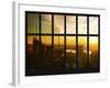 Window View - NY Skyline with Skyscrapers at Sunset - Manhattan - New York City-Philippe Hugonnard-Framed Photographic Print