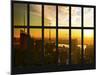 Window View - NY Skyline with Skyscrapers at Sunset - Manhattan - New York City-Philippe Hugonnard-Mounted Photographic Print