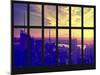 Window View - NY Skyline with Skyscrapers at Sunset - Manhattan - New York City-Philippe Hugonnard-Mounted Photographic Print