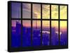 Window View - NY Skyline with Skyscrapers at Sunset - Manhattan - New York City-Philippe Hugonnard-Stretched Canvas