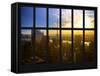 Window View - NY Skyscrapers at Sunset - Manhattan - New York City-Philippe Hugonnard-Framed Stretched Canvas