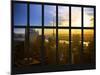 Window View - NY Skyscrapers at Sunset - Manhattan - New York City-Philippe Hugonnard-Mounted Photographic Print