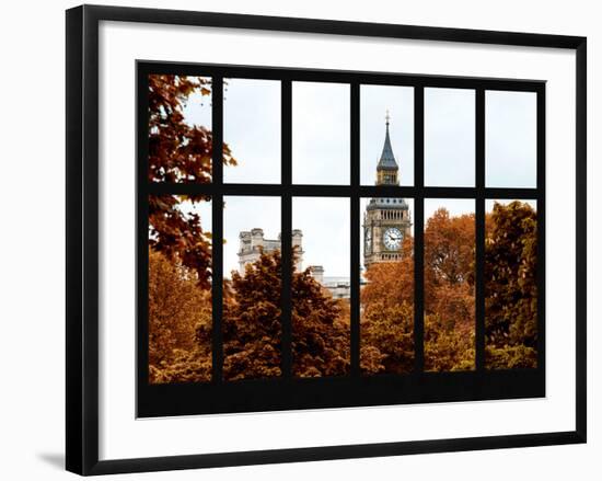 Window View of Big Ben in Autumn - UK Landscape - London - UK - England - United Kingdom - Europe-Philippe Hugonnard-Framed Photographic Print