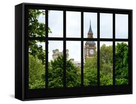 Window View of Big Ben - UK Landscape - London - UK - England - United Kingdom - Europe-Philippe Hugonnard-Framed Stretched Canvas